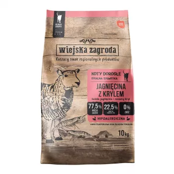 WIEJSKA ZAGRODA Lambi ja krilliga kuiv kassitoit - 10kg