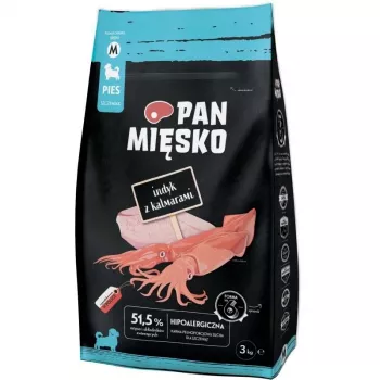 Pan Mięsko kuivtoit kutsikatele kalkuni ja kalmaariga, keskmine graanul, 3 kg