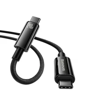 Baseus Tungsten Gold USB-C - USB-C 240W kiirlaadimiskaabel 1m must