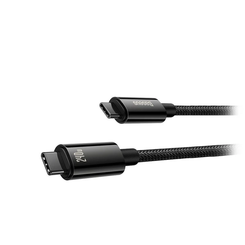 Baseus Tungsten Gold USB-C - USB-C 240W kiirlaadimiskaabel 1m must
