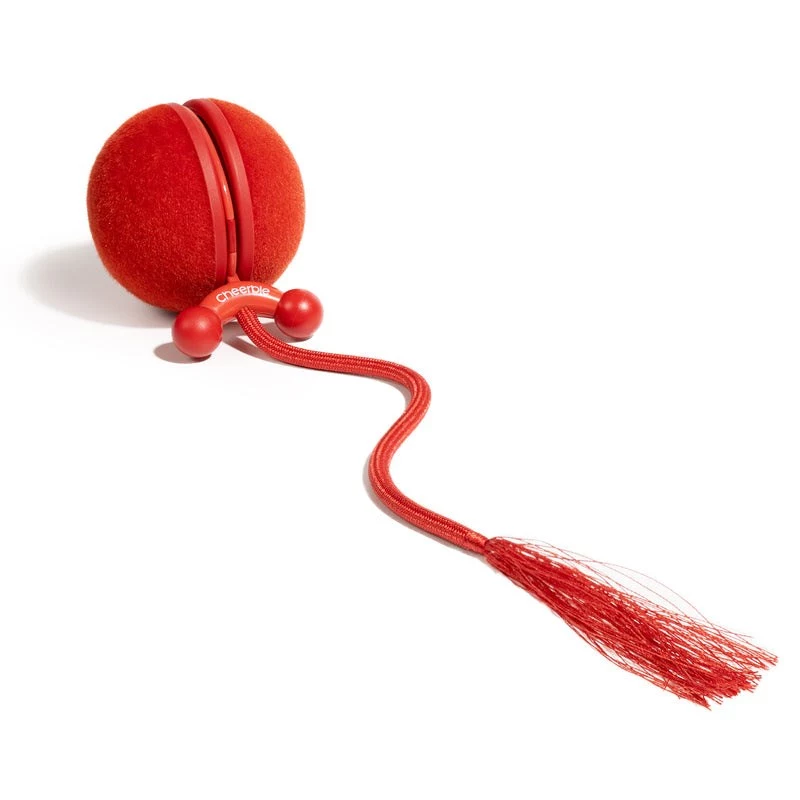 Cheerble WICKED BALL DUO2-VINTAGE RED Smart interaktiivne lemmikloomamänguasi, 2 palli, USB-C laadimine, IP65 veekindel, 3 mängurežiimi, kassidele ja väikestele koertele