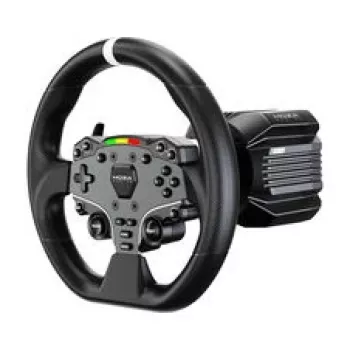 MOZA R5 Pro võidusimulaator - 5.5 Nm Direct Drive alus, 11-tolline nahkrool, 2-pedaaliga komplekt