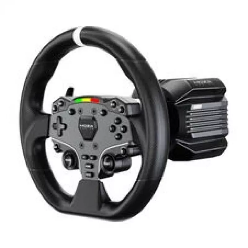 MOZA R5 Pro võidusimulaator - 5.5 Nm Direct Drive alus, 11-tolline nahkrool, 2-pedaaliga komplekt