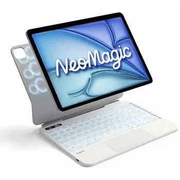 Inateck iPad Pro 12.9 klaviatuurikorpus puuteplaadiga, QWERTZ, piimvalge