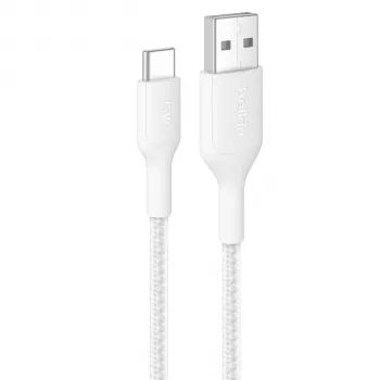 Belkin BOOSTCHARGE Punutud USB-C to USB-A kaabel 2m Valge