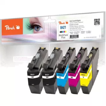 PEACH Ink Multipack PI500-430 ühilduv Brother LC-421 (must, tsüaan, magentapunane, kollane) - 4-pakk