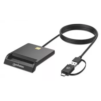 Manhattan USB-C ja USB-A kombineeritud nutika kaardi lugeja, must