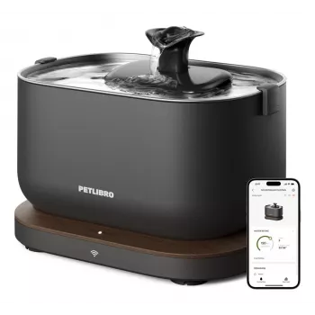 PETLIBRO Dockstream rakendusega juhitav veepurskkaev kassidele ja koertele, 2,5L/84oz, 5-kihiline filtreerimine, ülivaikne <30dB, BPA-vaba, must
