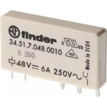 Finder 34.51.7.024.0010 Miniatuurne PCB-relee 24 V DC 6 A 1 CO SPDT