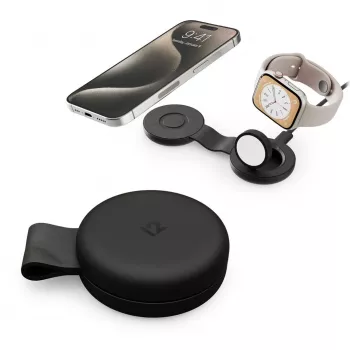 Twelve South ButterFly SE 2-in-1 Qi2 MagSafe laadija iPhone'ile ja Apple Watchile, must