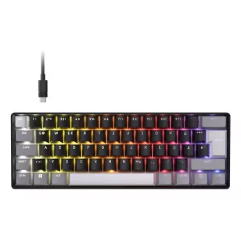 Corsair CLIPPER PRO MINI 60 Hall Effect 60% juhtmega USB magnetlülititega QWERTZ must mänguklaviatuur