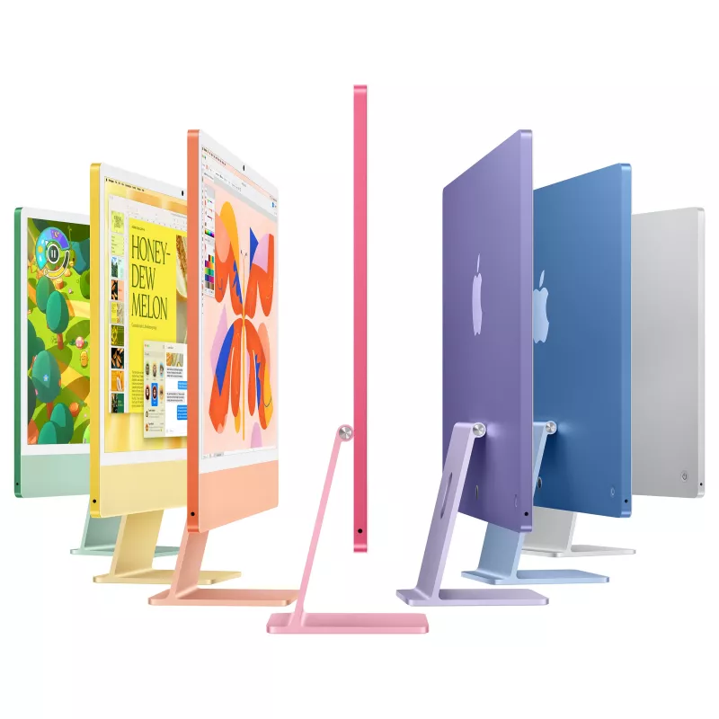 Apple iMac 24 tolli hõbedane M4 8-tuumaline CPU 8-tuumaline GPU 16GB 512GB SSD saksa klaviatuuriga