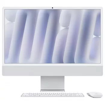 Apple iMac 24 tolli hõbedane M4 8-tuumaline CPU 8-tuumaline GPU 16GB RAM 512GB SSD saksa klaviatuuriga 1Gb Ethernet