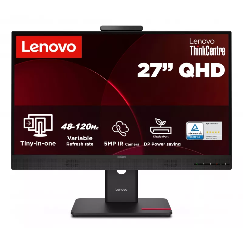 Lenovo ThinkCentre Tiny-in-One 27 Gen6 27-tolline UHD IPS monitor koos integreeritud veebikaamera, kõlarite ja USB-jaoturiga