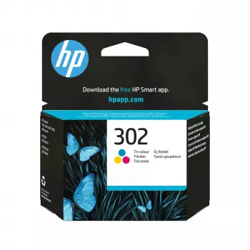 HP 302 kolmevärviline originaal tindikassett (tsüaan, magentapunane, kollane) - standardne saagis