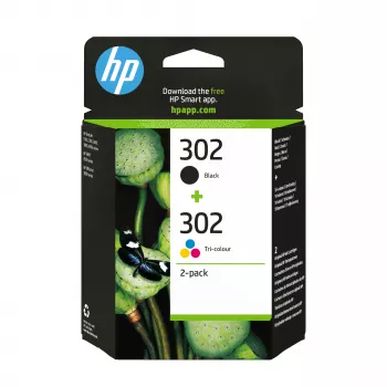 HP 302 2-pakk Must/3-värviline originaal tindikassetid