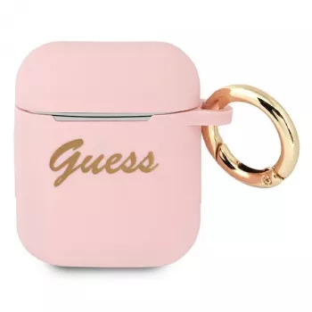 GUESS GUA2SSSI AirPods 1/2 kate roosa silikoon Vintage Script