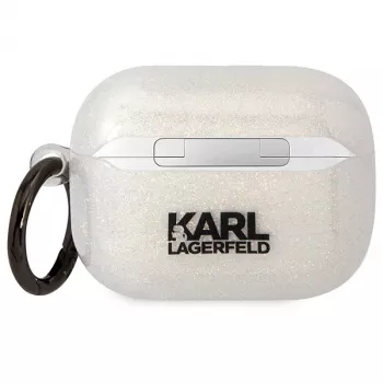 Karl Lagerfeld KLAPHNKCTGT AirPods Pro kate läbipaistev sädelev Karl & Choupette