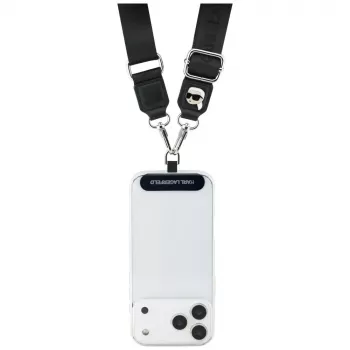 Karl Lagerfeld Universaalne rihm kinnitusplaastriga Karl Metal Logo must