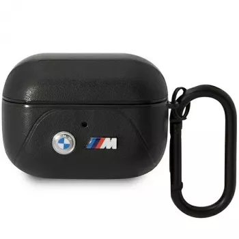 BMW AirPods Pro nahkümbris kõverjoone disainiga - must