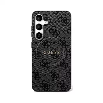 GUESS 4G Ring Classic Logo MagSafe ümbris Samsung Galaxy S25 FE jaoks - must