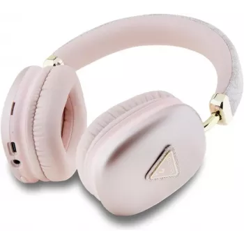 GUESS PU-nahast 4G kolmnurga logoga Bluetooth-stereokõrvaklapid roosa