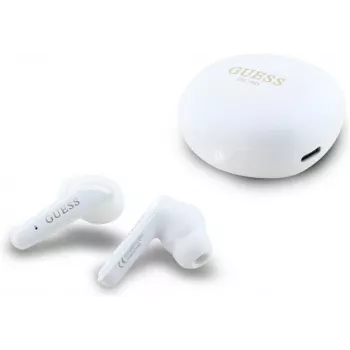 GUESS Flat Classic Logo Elektroonselt Kaetud True Wireless kõrvaklapid, Valge