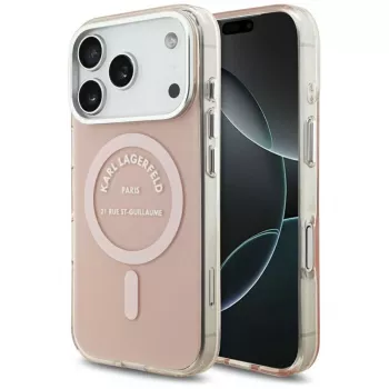 Karl Lagerfeld IML Karl RSG Logo MagSafe ümbris iPhone 17 Pro jaoks, roosa