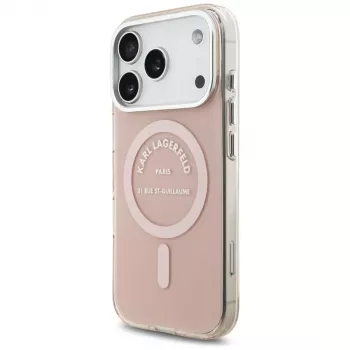 Karl Lagerfeld IML Karl RSG Logo MagSafe ümbris iPhone 17 Pro jaoks, roosa
