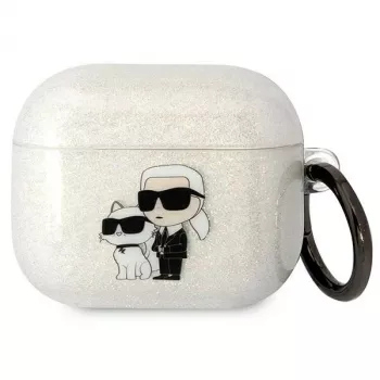 Karl Lagerfeld KLA3HNKCTGT AirPods 3 kate läbipaistev sädelev Karl & Choupette