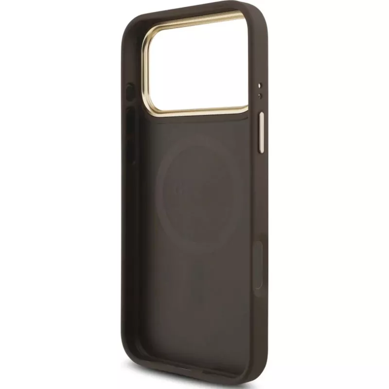 GUESS 4G Triangle Logo MagSafe-kate iPhone 17 Pro Max jaoks - pruun ja kuldne