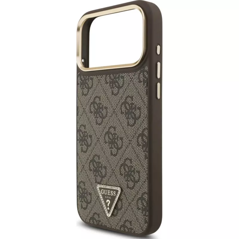 GUESS 4G Triangle Logo MagSafe-kate iPhone 17 Pro Max jaoks - pruun ja kuldne