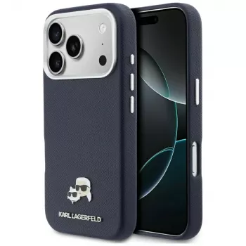 Karl Lagerfeld Karl & Choupette Head Pins Saffiano MagSafe-kate iPhone 17 Pro Max jaoks - Sinine