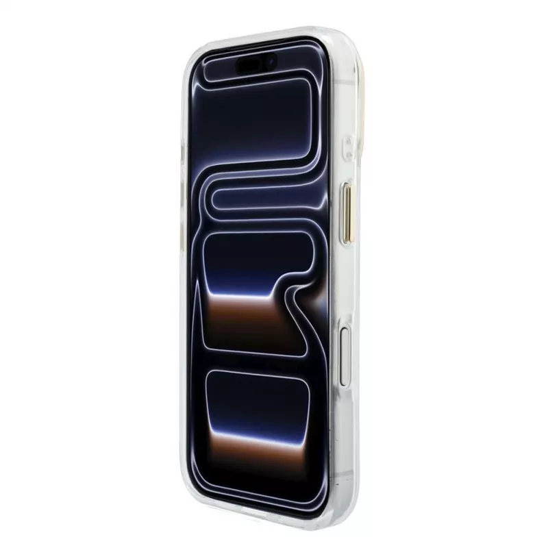 GUESS 4G Script Metal kaitsekate iPhone 18 Pro Max / 17 Pro Max jaoks - Valge