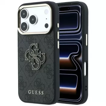 GUESS 4G & Big Resin Logo ümbris iPhone 17 Pro / 18 Pro jaoks - Must