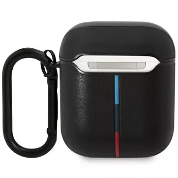 BMW BMA222PVTK Nahkkate kõverjoone disainiga AirPods 1/2 jaoks - Must