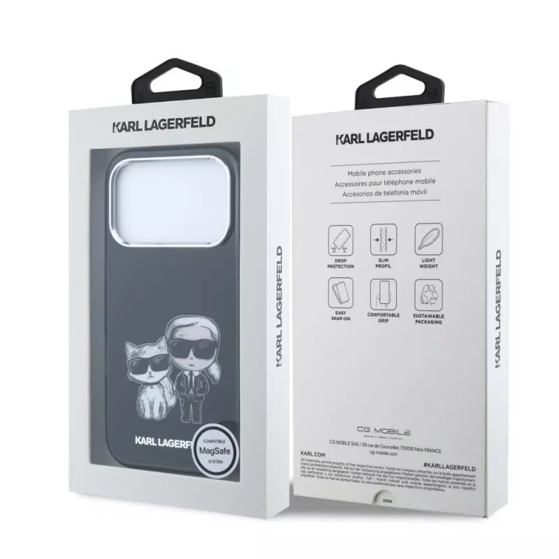 Karl Lagerfeld IML Karl & Choupette Bodies Sketch Print MagSafe kate iPhone 18 Pro / 17 Pro jaoks - Must