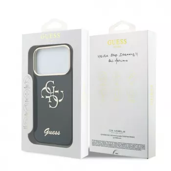 GUESS IML 4G Script Metal ümbris iPhone 18 Pro Max / 17 Pro Max jaoks - Must
