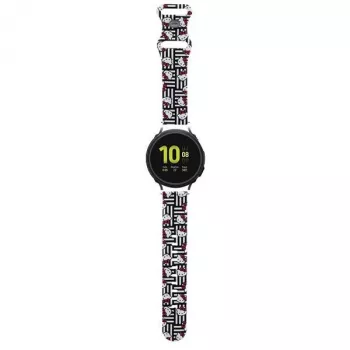 Hello Kitty universaalne silikoonist nutikella rihm HKUWMSDIESK Heads & Stripes must 20mm