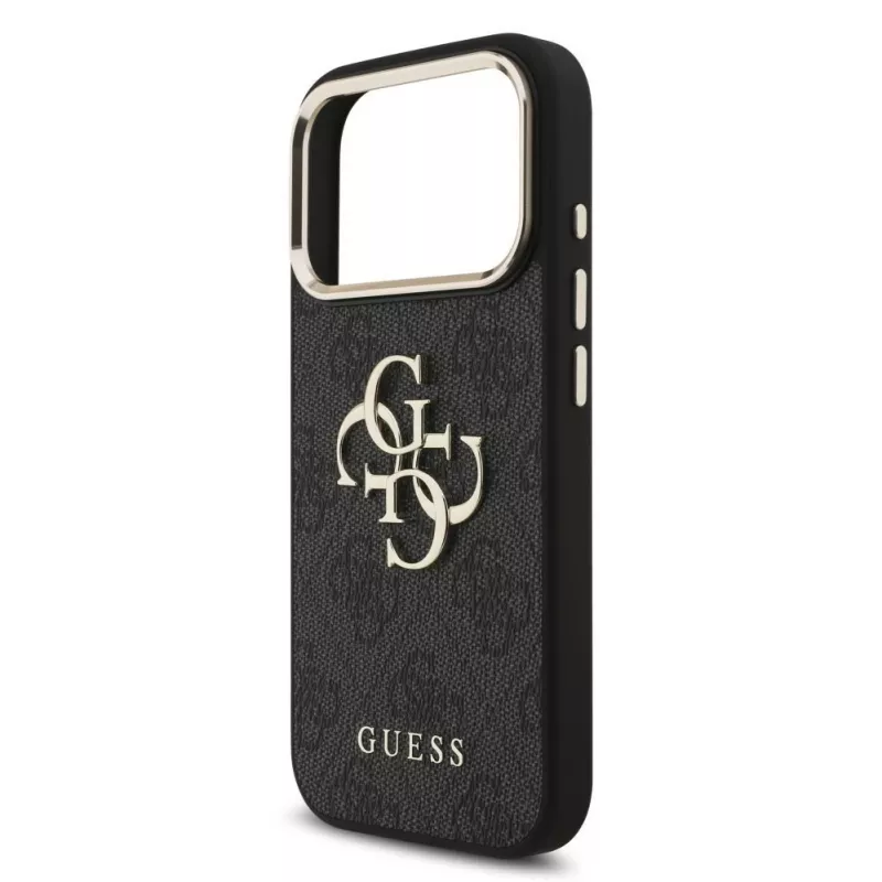 GUESS 4G Big Classic Logo ümbris iPhone 18 Pro Max / 17 Pro Max jaoks - must ja kuldne