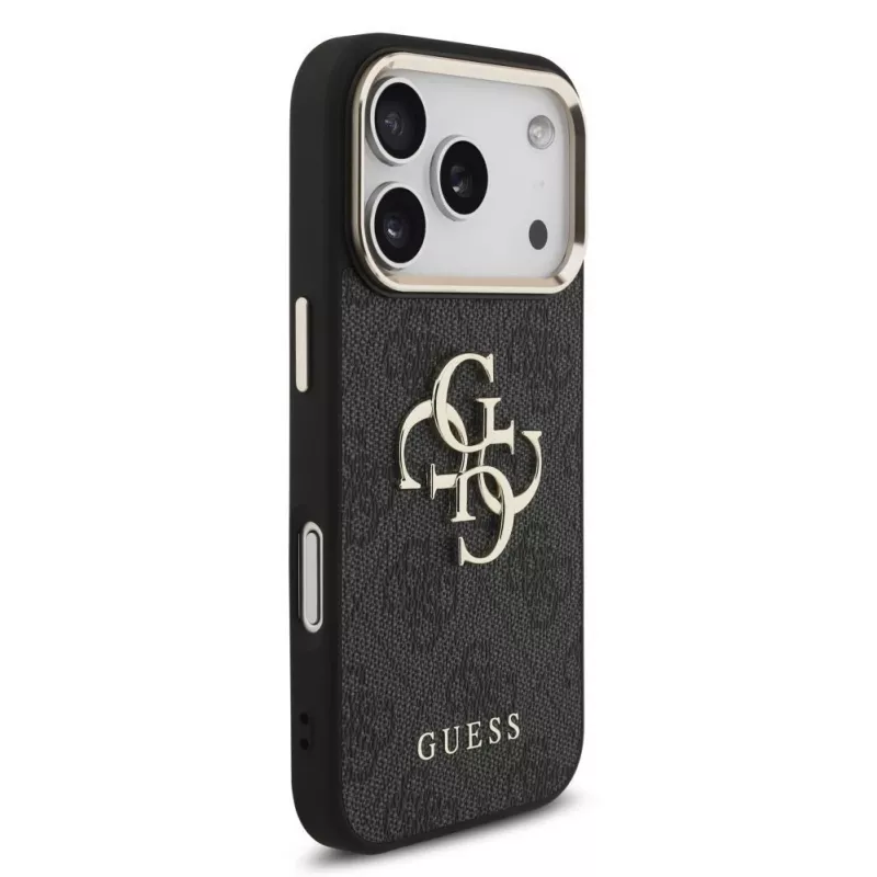 GUESS 4G Big Classic Logo ümbris iPhone 18 Pro Max / 17 Pro Max jaoks - must ja kuldne