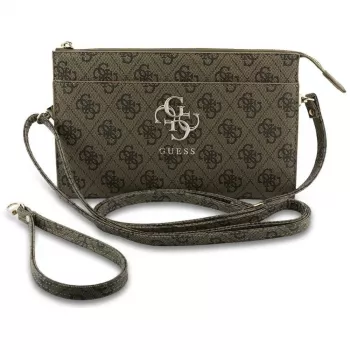 Guess Phone Pouch 4G Big Logo - Pruun õlakott kaarditaskutega