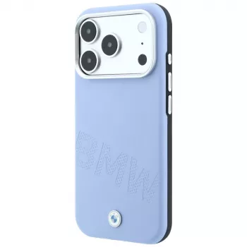 BMW Signature kaldus reljeefsete tähtedega MagSafe ümbris iPhone 18 Pro / 17 Pro jaoks - sinine