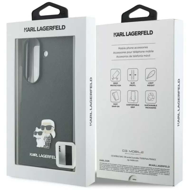 Karl Lagerfeld Saffiano Karl & Choupette Pin-ümbris Samsung Galaxy Z Fold 8 Ultra jaoks - must