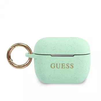 GUESS GUACAPSILGLGN AirPods Pro kate Roheline silikoon sädelev