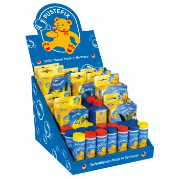 PUSTEFIX Mini-Store Display – 24 x 42 ml mullilahuse pudelit koos varrastega, leti-ekraan jaemüügiks