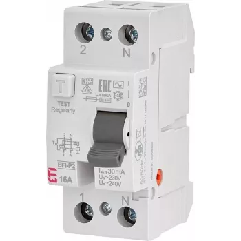 ETI EFI-P2 Rikkevoolukaitselüliti 2P 16A 30mA Tüüp A