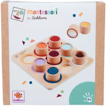 Eichhorn Montessori meeleline tahvel – 6 kombatavat tekstuuri, kasepuit, vanus 12 kuud+
