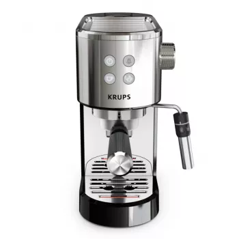 Krups Virtuoso XP444C10 Poolautomaatne espressomasin, 15 bar, 1L, must/hõbe