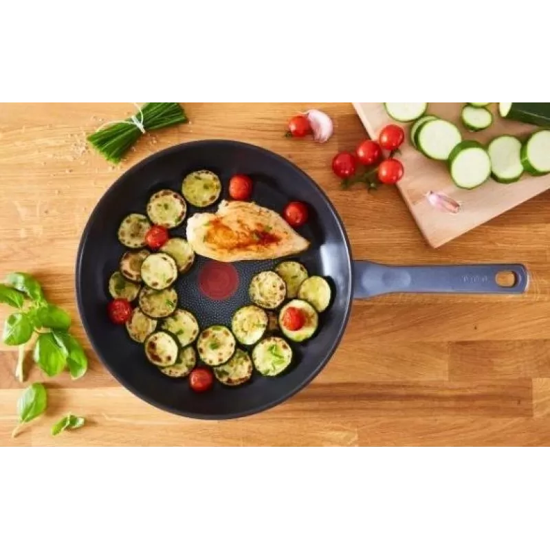 Tefal Daily Cook G7132S55 roostevabast terasest praepannide komplekt 24/28 cm, titaanist mittekleepuv kate, induktsioon, Thermo-Signal